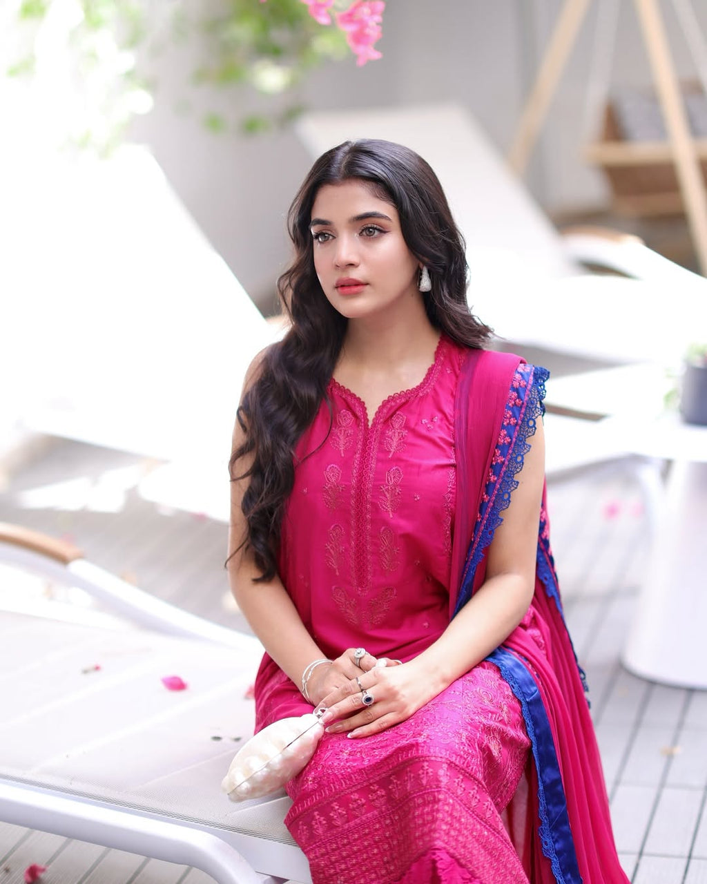 Thread Embroidered Egyptian Lawn 3-Piece Stitched Suit with Chiffon Dupatta | Ready To Wear